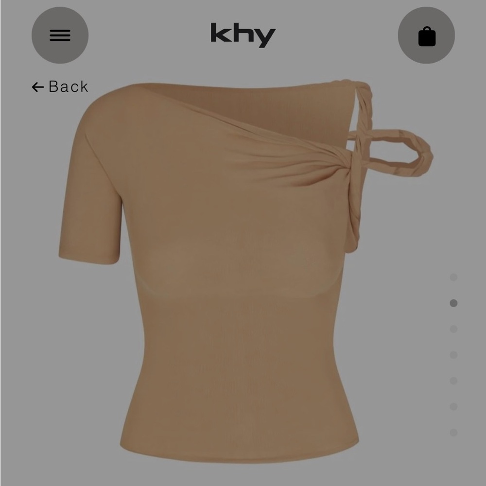 Khy Mesh Stretch Sheer Top with Asymmetrical Neckline-